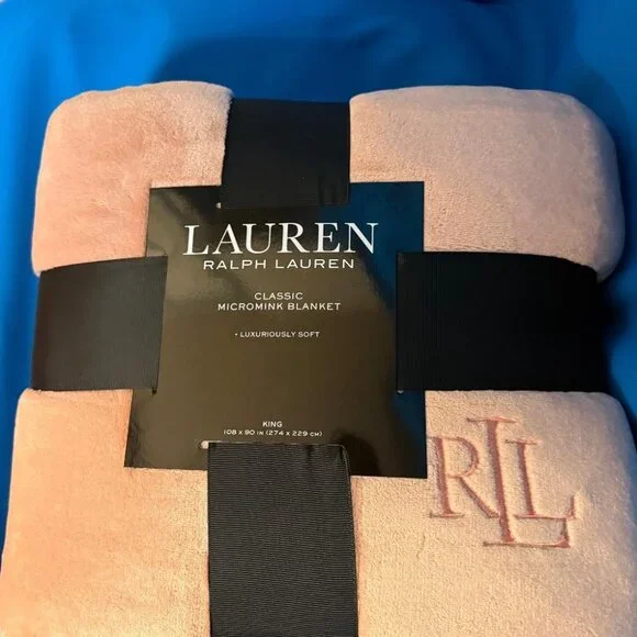 BRAND NEW LAUREN RALPH LAUREN MICROMINK LUXURIOUSLY SOFT KING 108" X 90" BLANKET - Picture 1 of 10